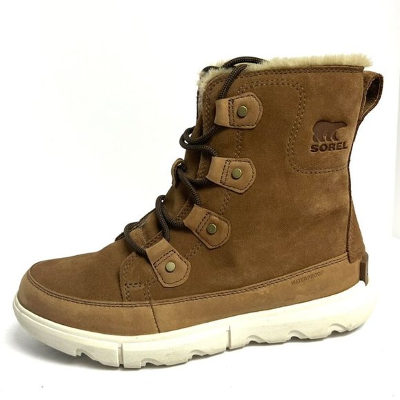 Sorel Women's Explorer II Joan Faux Fur Waterproof Boots Tan, Size